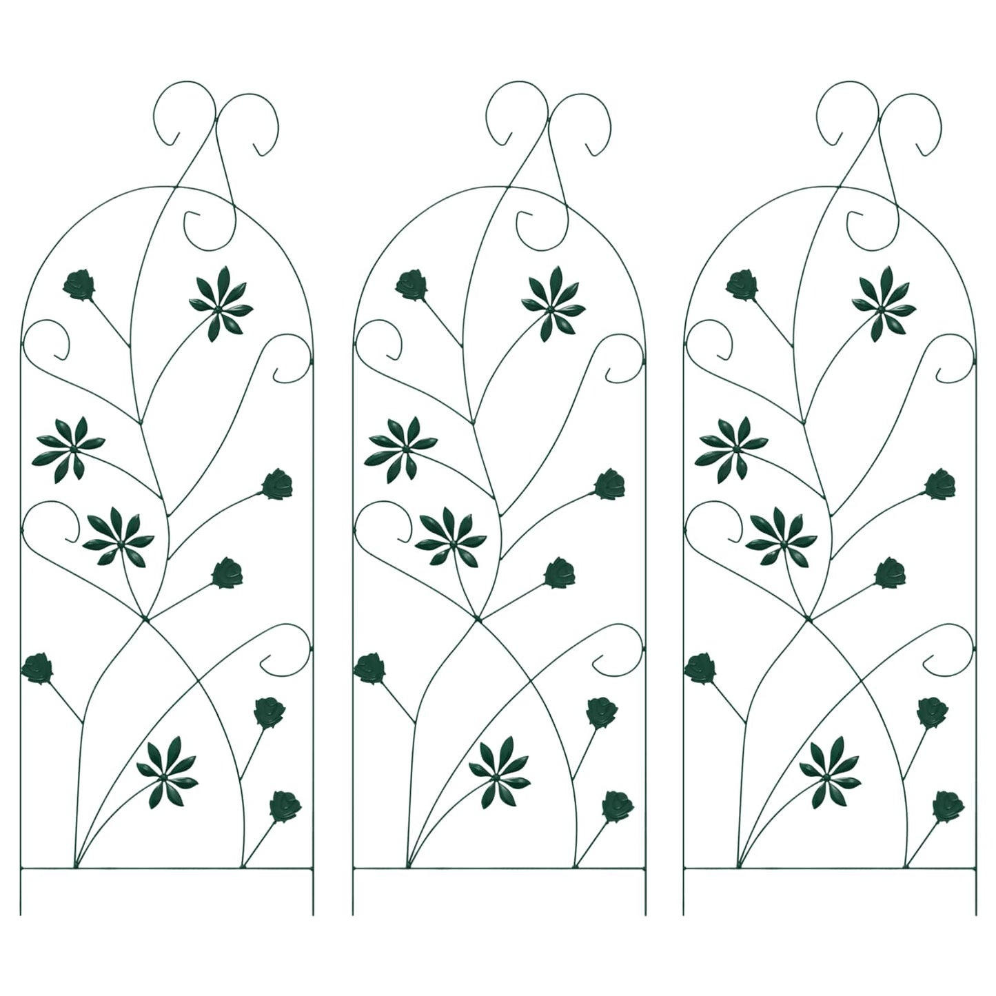 Vidaxl tuinhek 3 pcs groen 112 x 39,5 cm staal