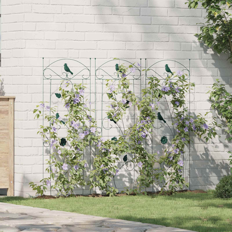 Vidaxl tuinhek 3 pcs groen 110 x 40 cm staal