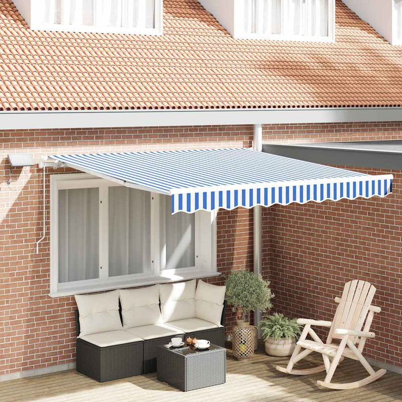 Ombrellone pieghevole Vidaxx blu e bianco 350 x 250 cm