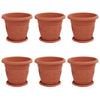Vidaxl maceteros 6 piezas rojo ladrillo ø 26 x 21,5 cm plástico