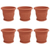 Vidaxl maceteros 6 piezas rojo ladrillo ø 26 x 21,5 cm plástico