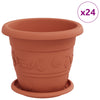 Vasi per piante Vidaxxl 24 pezzi rosso mattone ø 26 x 21,5 cm in plastica