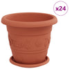 Vasi per piante Vidaxxl 24 pezzi rosso mattone ø 26 x 21,5 cm in plastica