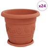 Vasi per piante Vidaxxl 24 pezzi rosso mattone ø 26 x 21,5 cm in plastica
