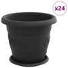 Vasi per piante Vidaxxl 24 pezzi neri ø 26 x 21,5 cm in plastica