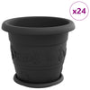 Vidaxxl maceteros 24 piezas negro ø 26 x 21,5 cm plástico