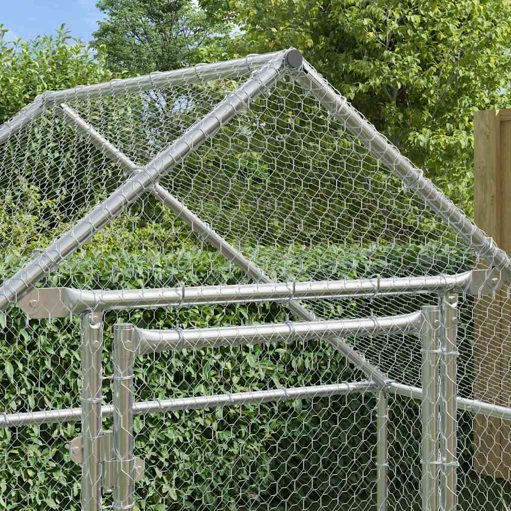 Vidaxl kippenhok zilver 170 x 100 x 177 cm gegalvaniseerd staal