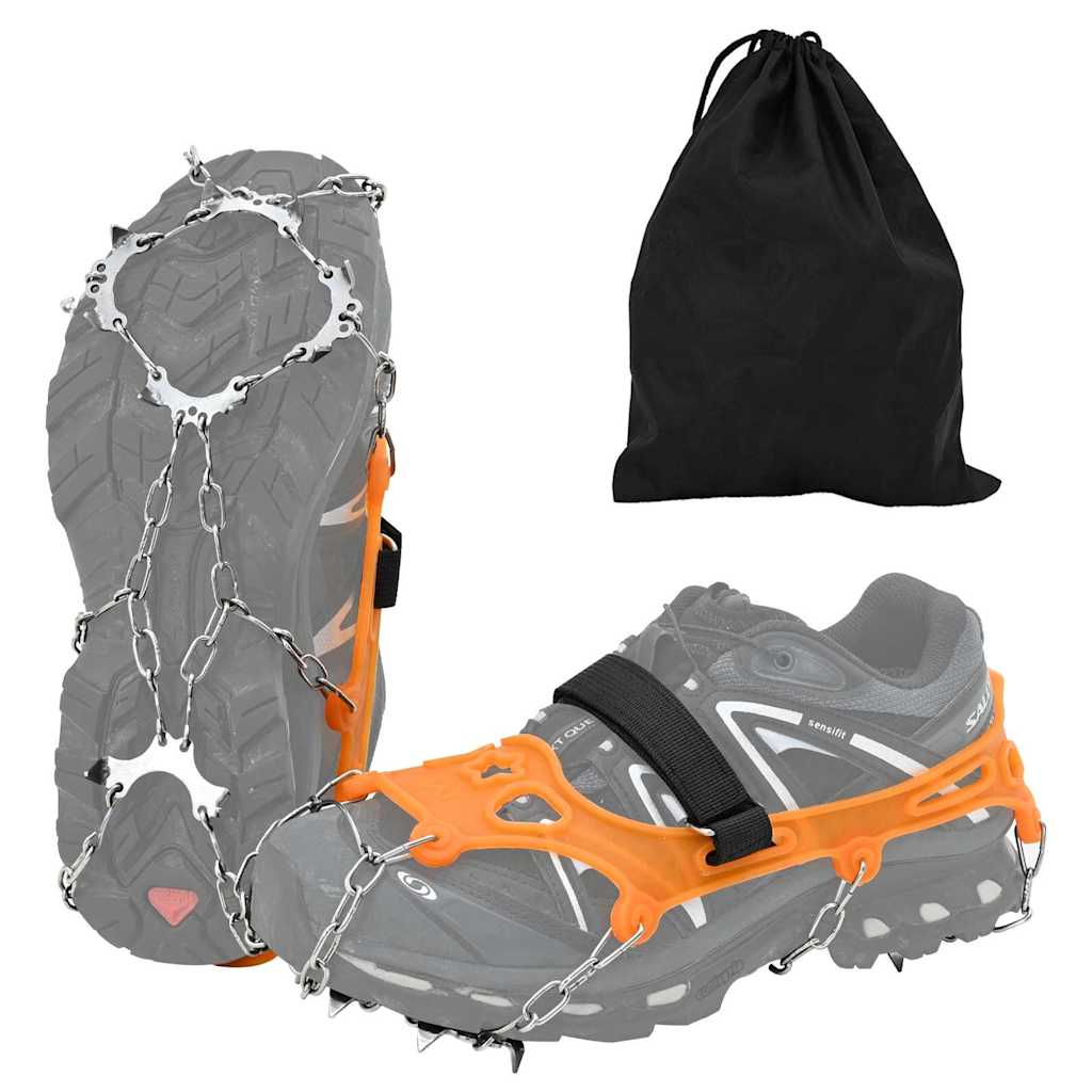 VidaXL fermagli per ghiaccio per scarpe arancione xl