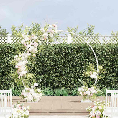 VidaXL borde de boda blanco 220 x 45 x 200 cm acero