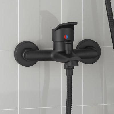 VidaXL grifo mezclador para ducha negro g 1 2 pulgadas