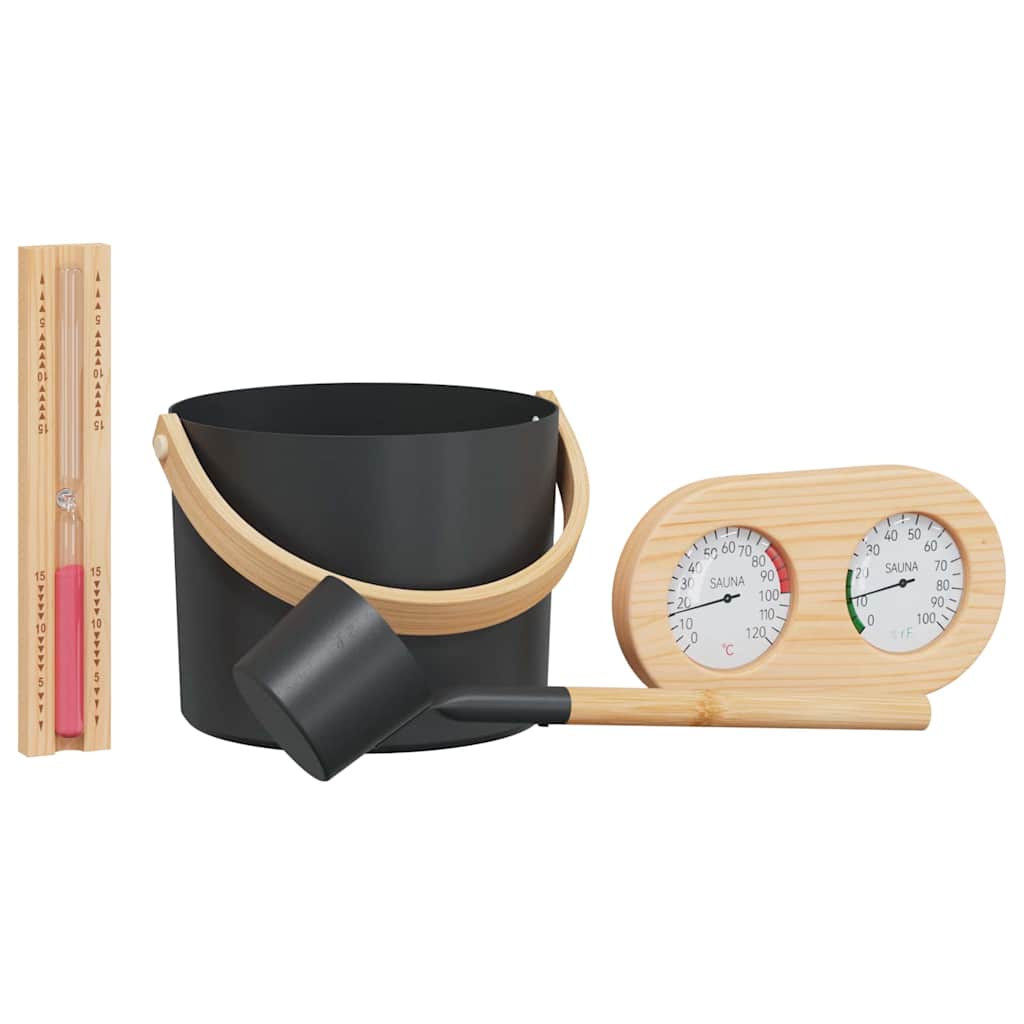 Set di accessori per sauna VidaXL 4 pezzi nero