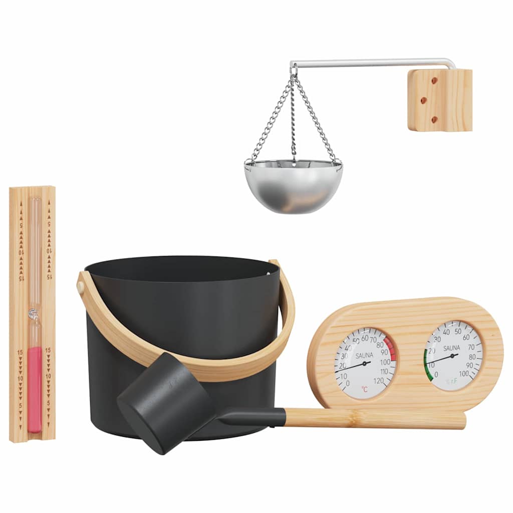 Set di accessori per sauna VidaXL 5 pezzi nero