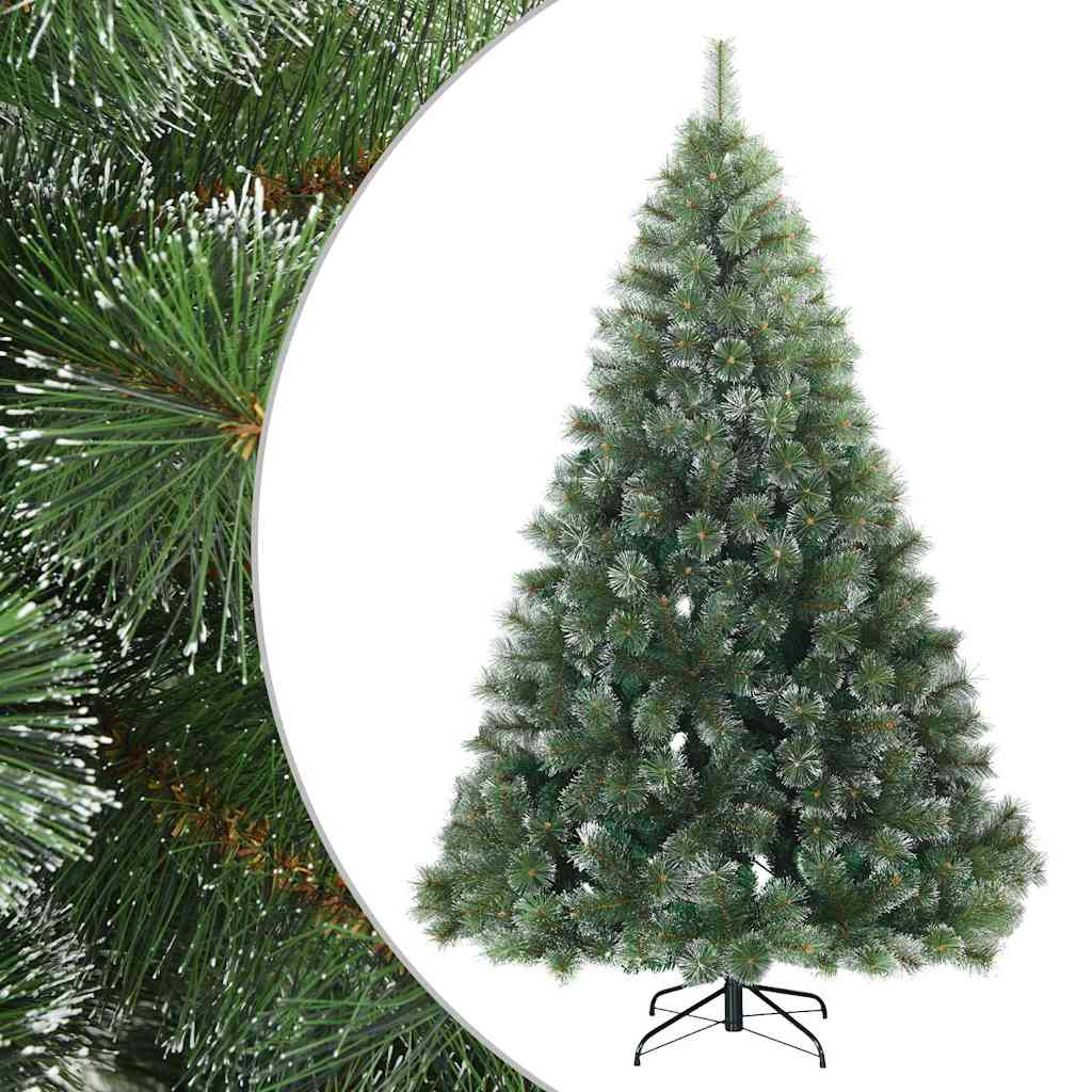 Vidaxx árbol de Navidad artificial con ramas de plumas, verde nevado 210 cm
