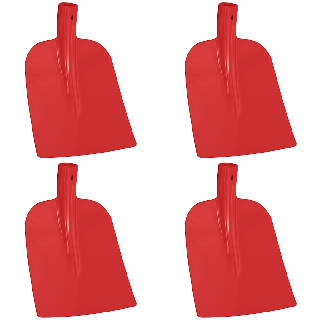 Vidaxl schep hoofd 4 pcs rood 32 x 24,5 cm gepoedercoat staal