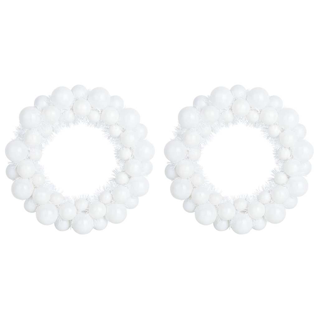 Vidaxl kerstbal kransen 2 pcs wit 33 x 33 x 7 cm polystyreen
