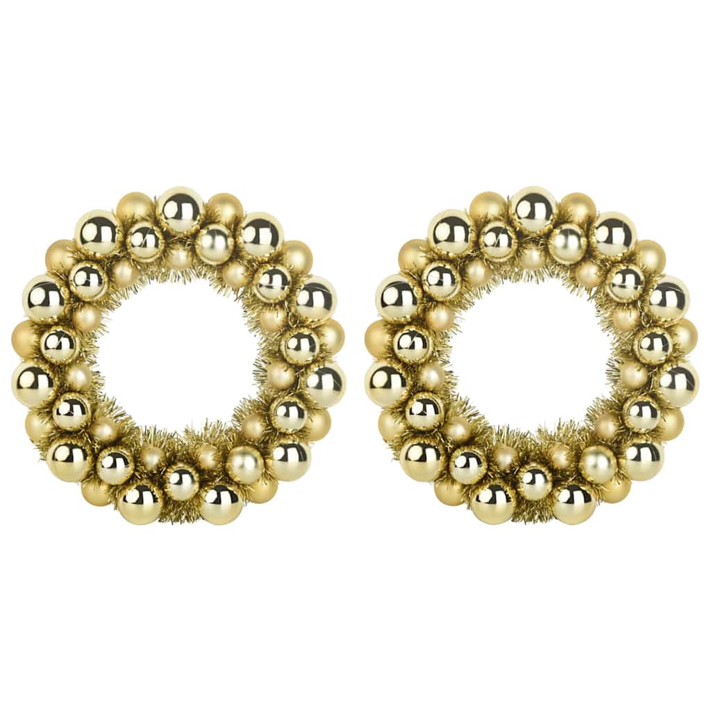 Vidaxl kerstbal kransen 2 pcs goud 33 x 33 x 7 cm polystyreen