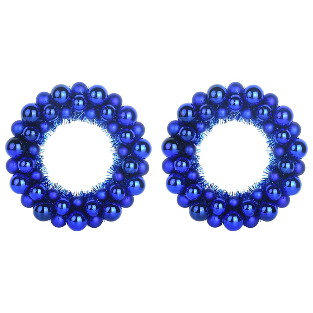 Vidaxl kerstbal kransen 2 pcs blauw 33 x 33 x 7 cm polystyreen