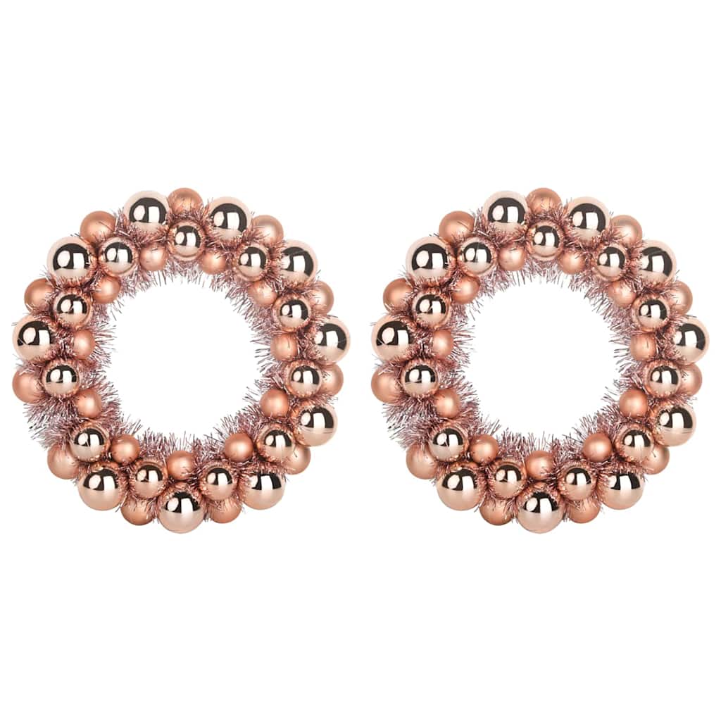 Vidaxl kerstbal kransen 2 pcs rose gold 33 x 33 x 7 cm polystyreen
