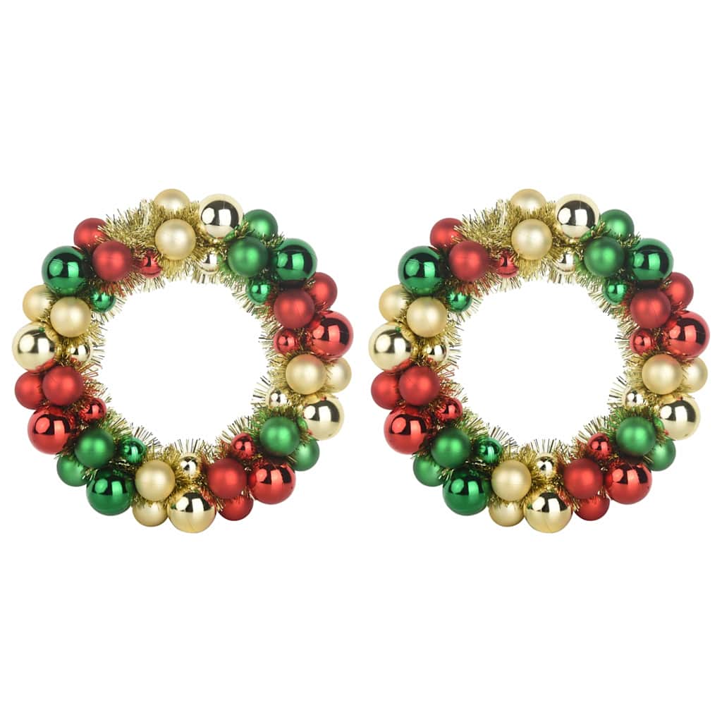 Vidaxl kerstbal kransen 2 pcs multikleur 33 x 33 x 7 cm polystyreen