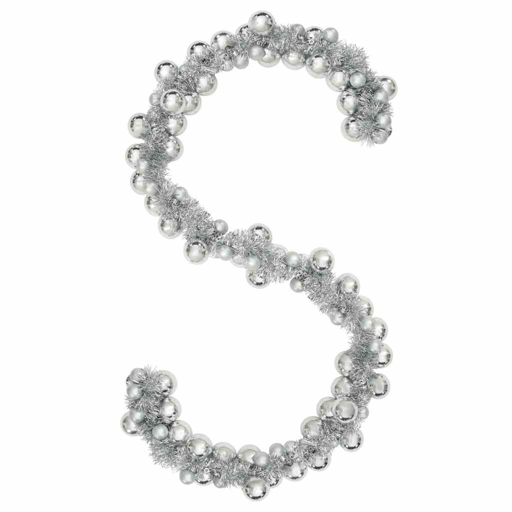 Vidaxl kerstbal guirlande zilver 186 cm polystyreen