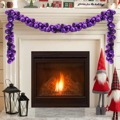 Vidaxx Guirnalda de bolas navideñas lila 186 cm poliestireno