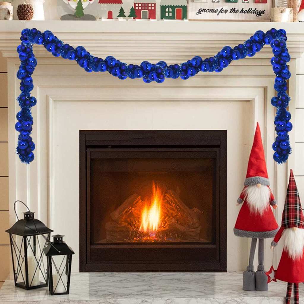 Vidaxx Guirnalda de bolas navideñas azul 186 cm poliestireno