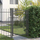 Vidaxl hekpoort met spear boven met slot grijs 103 x 200 cm staal