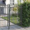 Puerta de valla VidaXL con lanza en la parte superior con cerradura gris 103 x 200 cm acero