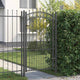 Vidaxl hekpoort met spear boven met slot grijs 103 x 175 cm staal