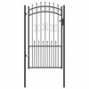 Vidaxl hekpoort met spear boven met slot grijs 103 x 175 cm staal