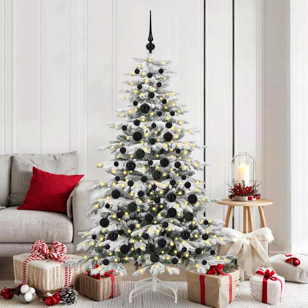 VidaXL set bolas navideñas con 300 LED 120 pzs plástico negro