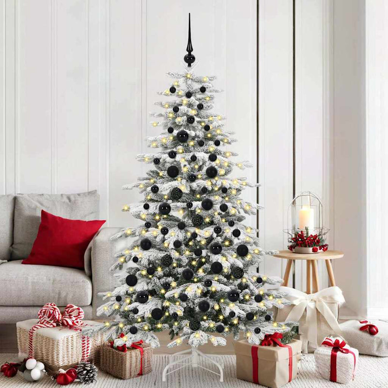 VidaXL set bolas navideñas con 300 LED 120 pzs plástico negro