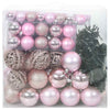 VidaXL set de bolas de Navidad con 300 LED 120 piezas plástico rosa