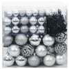 VidaXL set bolas navideñas con 300 LED 120 piezas plástico plateado
