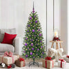Vidaxl kerstbal set met 150 led 61 pcs lila kunststof