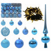 Vidaxl kerstbal set met 150 led 61 pcs blauw kunststof