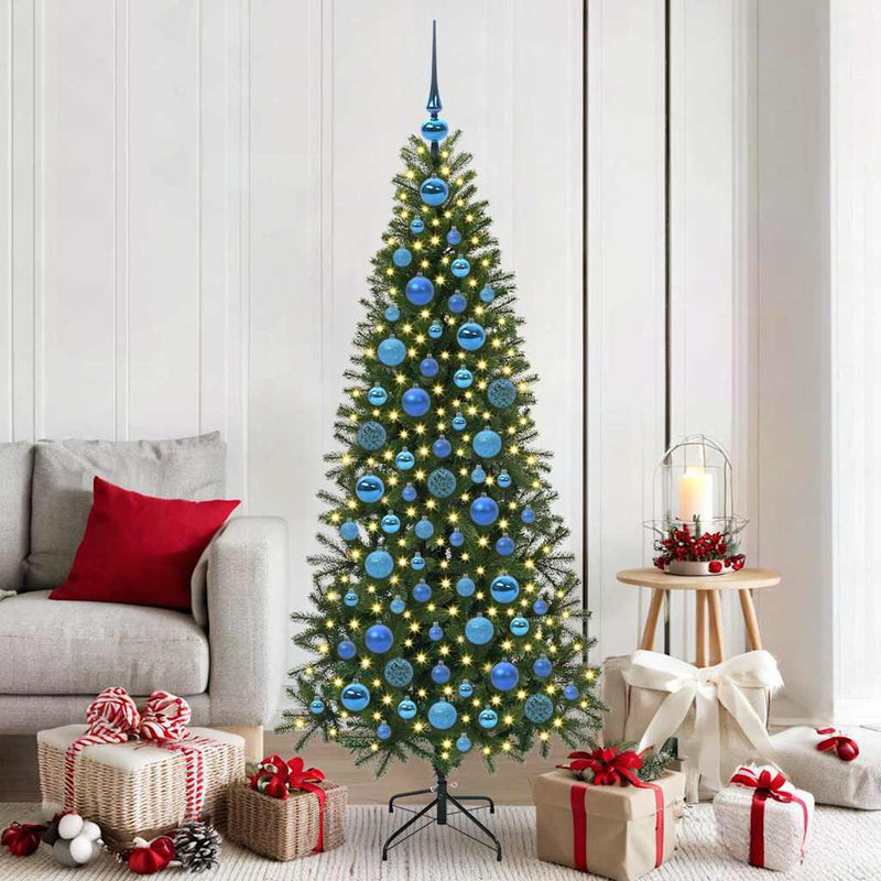 VidaXL set bolas navideñas con 300 LED 120 pzs plástico azul
