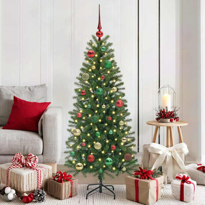 VidaXL set bolas navideñas con 150 LED 61 piezas plástico multicolor