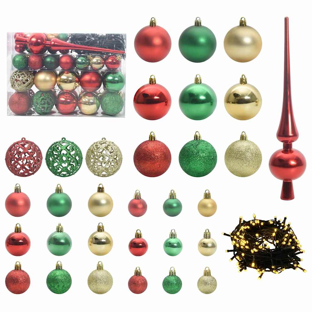 Vidaxl kerstbal set met 150 led 61 pcs multikleur kunststof