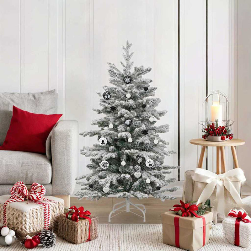 Vidaxl kerstbal set 40 pcs zwart en wit kunststof