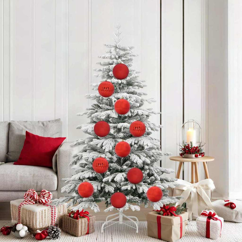 VidaXL set bolas navideñas xl 9 pzs plástico rojo