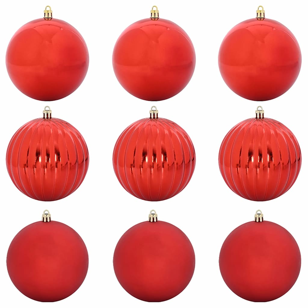Vidaxl kerstbalset xl 9 pcs rood kunststof