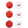 VidaXL set bolas navideñas xl 9 pzs plástico rojo