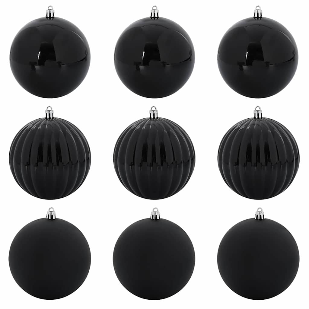 Vidaxl kerstbal set xl 9 pcs zwart kunststof