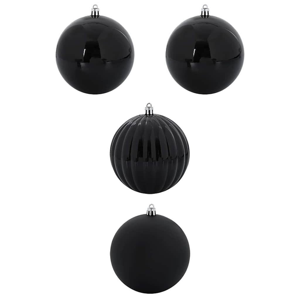 VidaXL set bolas navideñas xxl 4 pzs plástico negro
