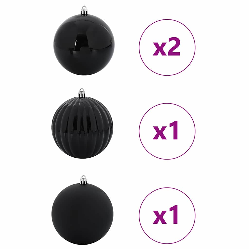 VidaXL set bolas navideñas xxl 4 pzs plástico negro