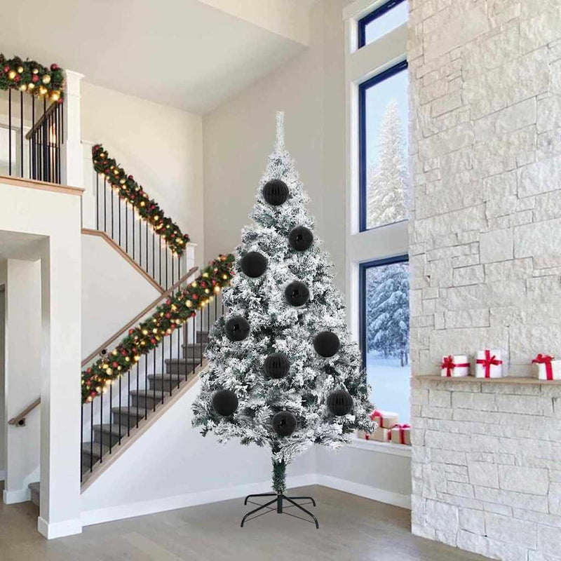 VidaXL Set palline di Natale xxl 3 pezzi in plastica nera