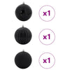 VidaXL Set palline di Natale xxl 3 pezzi in plastica nera