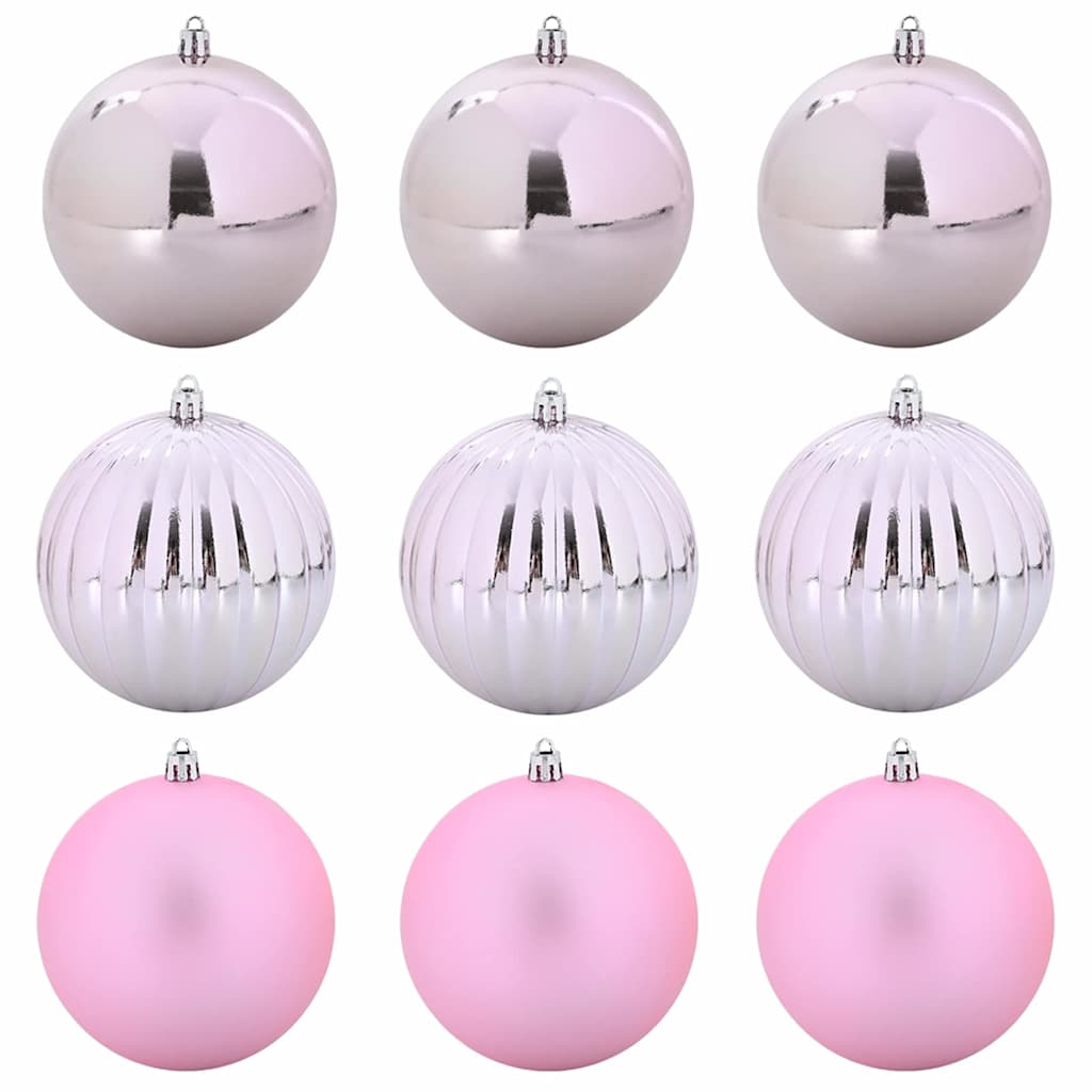 Vidaxl kerstbal set xl 9 pcs roze kunststof