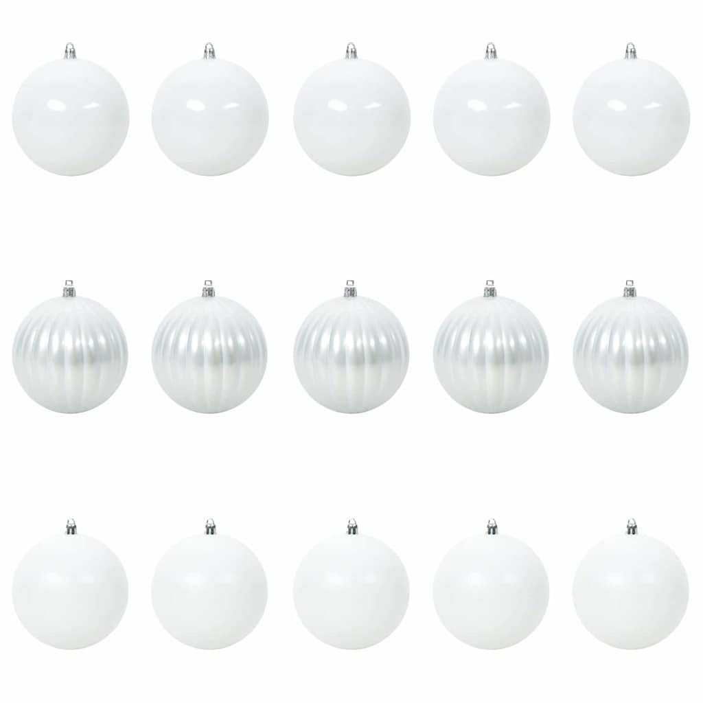 Vidaxl kerstbalset xl 15 pcs wit kunststof
